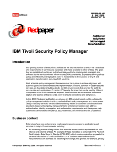 Red paper IBM Tivoli Security Policy Manager Introduction