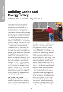 Building Codes and Energy Policy Making Strides to Improve Energy Efficiency Commentary