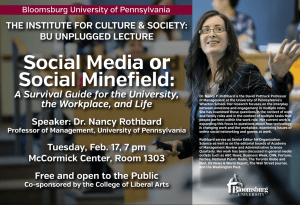 Social Media or Social M inefield: A Survival Guide for the University,