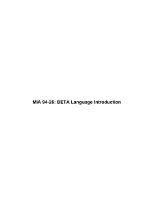 MIA 94-26: BETA Language Introduction