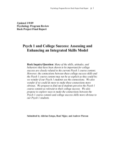 Psych 1 and College Success: Assessing and