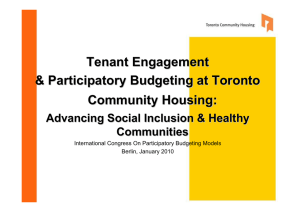Tenant Engagement &amp; Participatory Budgeting at Toronto Community Housing: