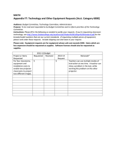 MATH Appendix F7: Technology and Other Equipment Requests [Acct. Category 6000]
