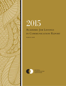 2015 Academic Job Listings in Communication Report 2016