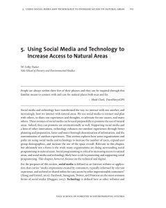 5.   Using Social Media and Technology to  Increase Access to Natural Areas