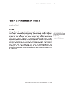 Forest Certification in Russia abstract Maria Tysiachniouk*