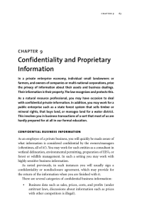 Confidentiality and Proprietary Information 9 CHAPTER
