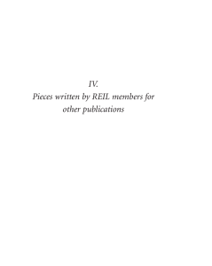 IV. Pieces written by REIL members for other publications