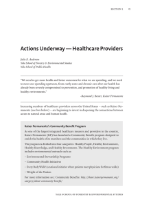 Actions Underway — Healthcare Providers