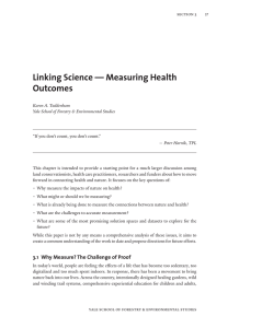 Linking Science — Measuring Health Outcomes