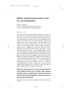 Politics and the Environment in the U.S.: An Introduction