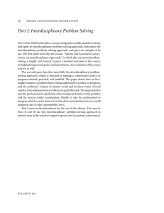 Part I: Interdisciplinary Problem Solving     