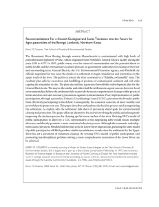 ABSTRACT Recommendations For a Smooth Ecological and Social Transition into the... Agro-pastoralists of the Baringo Lowlands, Northern Kenya