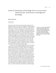 Section II: Interactions of Knowledge Forms in Conservation: