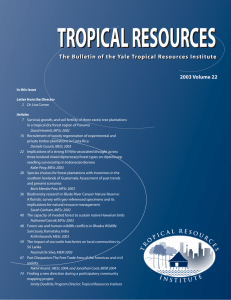 TROPICAL RESOURCES 2003 Volume 22