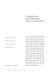Diverging Values and Fundamentals: Phase or Transformation?
