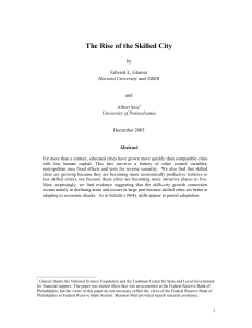 The Rise of the Skilled City  by Edward L. Glaeser