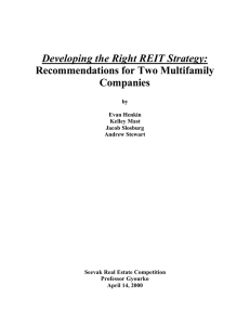Developing the Right REIT Strategy: Recommendations for Two Multifamily Companies