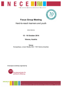 Focus Group Meeting 15 - 16 October 2014 Vienna, Austria