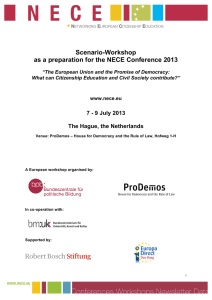 Scenario-Workshop as a preparation for the NECE Conference 2013