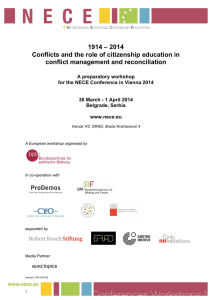 1914 Conflicts and the role of citizenship education in