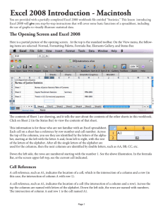 Excel 2008 Introduction - Macintosh