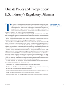 T Climate Policy and Competition: U.S. Industry’s Regulatory Dilemma