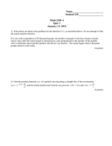 Name________________________ Student I.D.___________________ Math 2250−4 Quiz 1