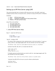 Setting up an IPP Print Server using CUPS