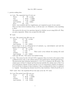Stat 511, HW 4 answers 1. protein soaking data. Source