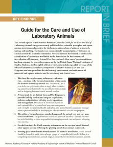 Guide for the Care and Use of Laboratory Animals KEY FINDINGS