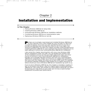 Installation and Implementation Chapter 2 In This Chapter