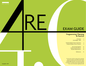 RE EXAM GUIDE Programming, Planning &amp; Practice