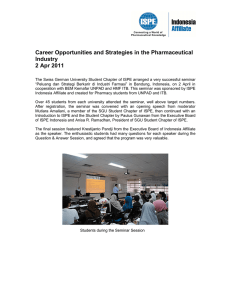 Career Opportunities and Strategies in the Pharmaceutical Industry 2 Apr 2011