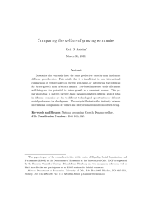 Comparing the welfare of growing economies Geir B. Asheim March 31, 2011