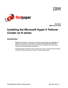 Red paper Installing the Microsoft Hyper-V Failover Cluster on N series