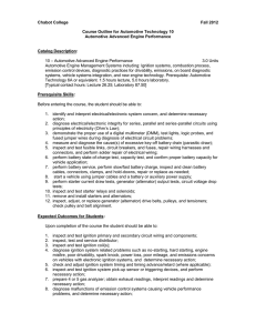 Chabot College Fall 2012 Course Outline for Automotive Technology 10