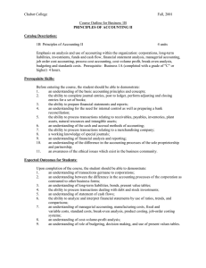 Chabot College  Fall, 2001 Course Outline for Business 1B