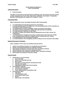 Chabot College  Fall, 2002 Course Outline for Business 4