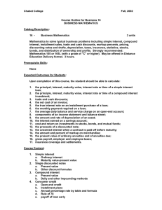 Chabot College  Fall, 2002 Course Outline for Business 16