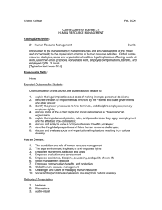 Chabot College Fall, 2006  Course Outline for Business 21