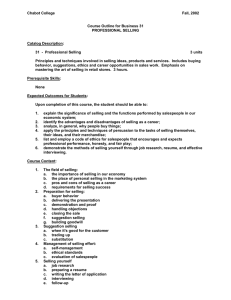 Chabot College  Fall, 2002 Course Outline for Business 31