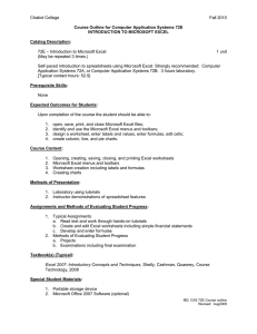 Chabot College Fall 2010  Course Outline for Computer Application Systems 72E