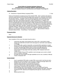 Chabot College Fall 2003  Course Outline for Computer Application Systems 91