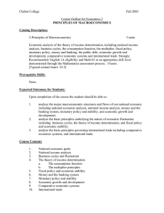 Chabot College  Fall 2003 Course Outline for Economics 2