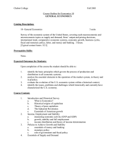 Chabot College  Fall 2003 Course Outline for Economics 10
