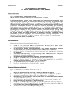 Chabot College Fall 2011  Course Outline for Fire Technology 91A