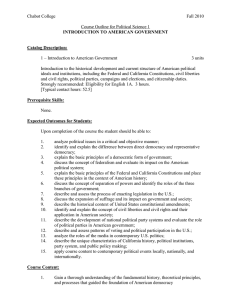 Chabot College Fall 2010  Course Outline for Political Science 1