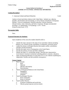 Chabot College Fall 2002  Course Outline for Sociology 3