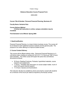 Chabot College  2008-2009 Distance Education Course Proposal Form